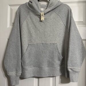 New with tags Aerie Essential Waffle Hoodie size XS Heather gray